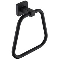 Sollbry Mattschwarzer trapezförmiger Handtuchhalter aus Edelstahl. Dieser an der Wand montierte Handtuchring verleiht jeder Badezimmereinrichtung von SOLLBRY