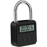 Sollbry - Metall-Timer-Schloss, wiederaufladbares USB-Timer-Vorhängeschloss mit LCD-Display, multifunktionales elektronisches Mikroschloss, robustes von SOLLBRY