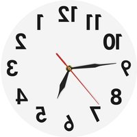 Sollbry - Reverse-Wanduhr, batteriebetrieben, kreative Kunst, Wanddekoration, digitale Zeituhr, Heimdekoration von SOLLBRY