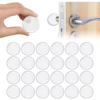 Sollbry - Selbstklebender Türstopper, 24 Stück, an der Wand montierter Türgriffstopper, selbstklebende Silikon-Türstopper mit stark haftendem von SOLLBRY