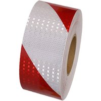 Selbstklebendes reflektierendes Klebeband, reflektierendes Warnband, reflektierendes selbstklebendes Warnband, 25 m x 5 cm, rotes und weißes Selbstklebendes reflektierendes Klebeband, reflektierendes Warnband, reflektierendes selbstklebendes Warnband, 25 m x 5 cm, rotes und weißes von SOLLBRY