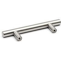 Sollbry - Set mit 2 96-mm-Lochmitten Stangengriff mit gebürstetem Nickel-Finish Küchenschrank-/Kommode-Schubladen-Hardware von SOLLBRY
