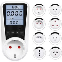Sollbry Stromverbrauchsmessung, Wattmeter 3680 W Max. Stromzähler mit LCD-Bildschirm, Volt-Ampere-Watt-KWh-Verbrauchsmonitor, 7 Überwachungsmodi von SOLLBRY