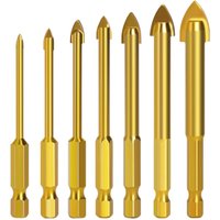 Sollbry Stück Glasbohrer, Sechskant-Bohrer mit Titanbeschichtung, Keramikbohrer, 4 mm/5 mm/6 mm/8 mm/10 mm/12 mm, Bohrwerkzeug für Spiegelglasfliesen Sollbry Stück Glasbohrer, Sechskant-Bohrer mit Titanbeschichtung, Keramikbohrer, 4 mm/5 mm/6 mm/8 mm/10 mm/12 mm, Bohrwerkzeug für Spiegelglasfliesen von SOLLBRY
