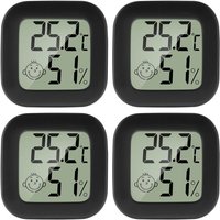 Sollbry - Stück Mini-LCD-Thermometer-Hygrometer für den Innenbereich, digital, Temperatur, Luftfeuchtigkeit, hochpräzise, tragbar, -50 ℃ 70 ℃, 10 % von SOLLBRY