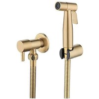 Sollbry - Toiletten-Bidet-Sprühgerät aus Edelstahl, Bidet-Sprühset, Toiletten-Wasserhahn-Sprühgerät (Gold) von SOLLBRY