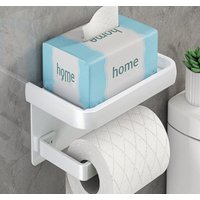 Toilettenpapierhalter – Kein Bohren – 183 x 70 x 93 mm – Weiß – 1 Stück – Doppelter Verwendungszweck - Sollbry Toilettenpapierhalter – Kein Bohren – 183 x 70 x 93 mm – Weiß – 1 Stück – Doppelter Verwendungszweck - Sollbry von SOLLBRY