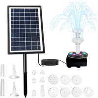 W Solarbrunnen – Doppelter Solarbrunnen – Solar-Teichpumpe – 3000 mAh integrierte Wasserpumpe – Solar-Schwimmpumpe mit 10 Brunnenstilen für Garten, von SOLLBRY