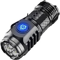 Sollbry - Wiederaufladbare LED-Taschenlampe, dreiäugige Monster-Taschenlampe, wiederaufladbare Taschenlampe mit 5 Modi, wasserdichte taktische von SOLLBRY
