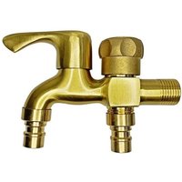 X Messing-Wasserhahn mit doppeltem Verwendungszweck für Waschmaschine, Badezimmer-Eckhahn, Gartenhahn, Außenmischer (grösse: 16,5 × 10,2 × 3 cm) von SOLLBRY