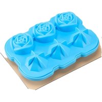 X rosafarbener, rautenförmiger Eiswürfel aus lebensmittelechtem Silikon, 6 Stück, selbstgemacht, blau (17,5 x 12,5 x 5 cm) - Sollbry von SOLLBRY