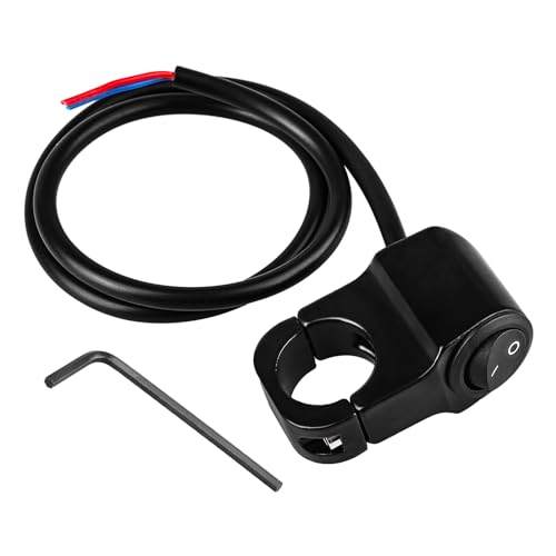 SOLLON 12V Motorradschalter Lenker 22mm Motorrad Schalter ON-OFF-Taste Schalter für Scheinwerfer Nebelscheinwerfer Bremse Lenkerschalter (Schwarz) von SOLLON
