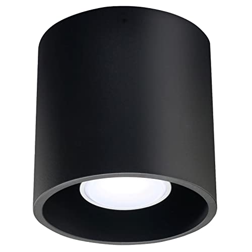 SOLLUX Hängelampe Orbis Downlight Deckenleuchte - Zylindrische Pendelleuchte für Esstisch, Wohnzimmer, Esszimmer - Schwarz 10 x 10 x 10 cm von SOLLUX lighting