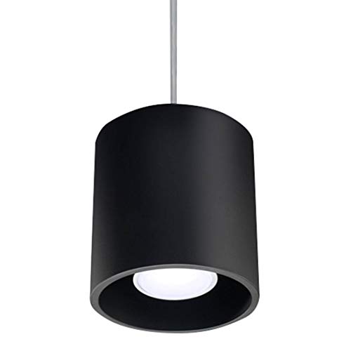 SOLLUX Hängelampe Orbis Pendelleuchte - Zylindrische Hängelampe für Esstisch, Wohnzimmer, Küche - Schwarzes Aluminium 10 x 10 x 110 cm von SOLLUX lighting