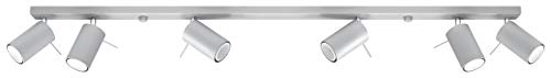 SOLLUX lighting Deckenlampe Deckenleuchte Deckenstrahler Stahl 6 Flammig Grau RING von SOLLUX lighting