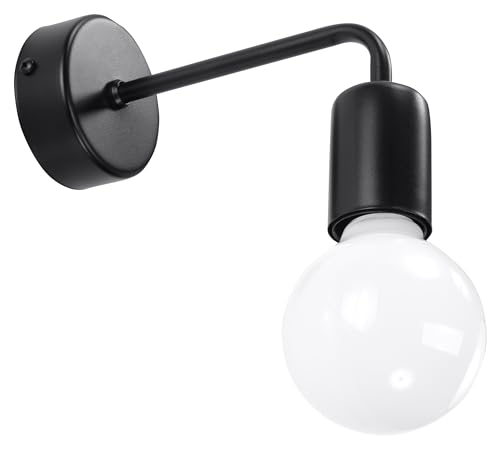 Sollux Lighting E27, 1x60W, 1x15W LED, 50-60Hz, ~220-230V, IP20, Schutzklasse Leuchtmittel nicht inkl. Abmessungen: 8/14/8 cm Material: Stahl Kolor: schwarz SL.0306 von SOLLUX lighting