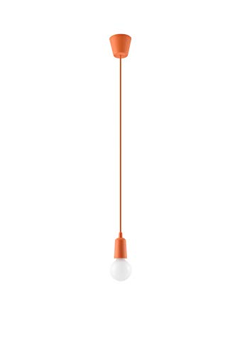 SOLLUX Pendelleuchte DIEGO Einzigartiges Design ohne Schirm Minimalistische Beleuchtung LED Einzelbirne Orange von SOLLUX lighting