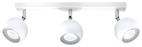 SOLLUX Plafond OCULARE 3-flammig Deckenbeleuchtung Stahl LED Leuchtmittel Runder Lampenschirm Minimalistisch Einfache Installation Farbe Weiß 45x16x8 cm45x10x16cm SOLLUX Plafond OCULARE 3-flammig Deckenbeleuchtung Stahl LED Leuchtmittel Runder Lampenschirm Minimalistisch Einfache Installation Farbe Weiß 45x16x8 cm45x10x16cm von SOLLUX lighting