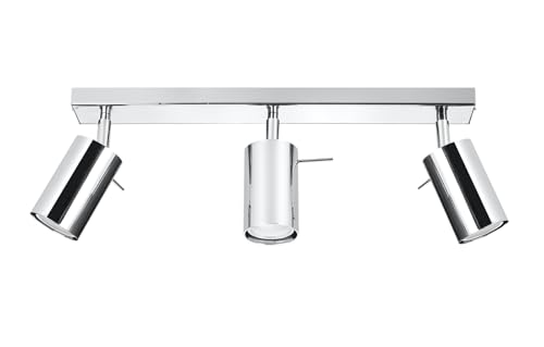 SOLLUX lighting Deckenlampe Deckenleuchte Deckenstrahler Stahl 3 Flammig Chrom RING von SOLLUX lighting