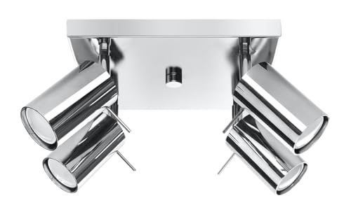 Sollux Lighting Deckenlampe Deckenleuchte Deckenstrahler Stahl 4 Flammig Chrom RING von SOLLUX lighting