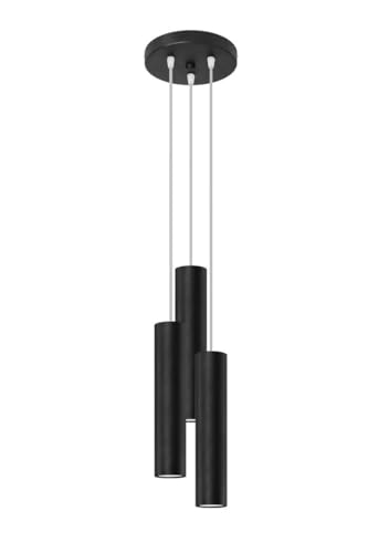 SOLLUX SL.1079 Pendelleuchte LAGOS 3P schwarz Stahl 40W L: 20cm B: 20cm H: 110cm dimmbar von SOLLUX lighting