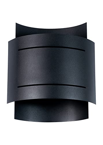 SOLLUX Wandleuchte IMPACT mit Perforation Double Source Wandbeleuchtung Stahllampe LED Leuchtmittel Minimalistisches Modernes Design Farbe Schwarz 21x von SOLLUX lighting