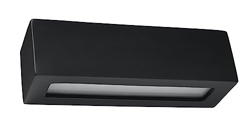 SOLLUX Wandleuchte VEGA Rechteckleuchte Keramik Wandbeleuchtung LED Leuchtmittel Geometrisch Minimalistisch Einfache Installation Farbe Schwarz 32,5x9,5x9,5 cm von SOLLUX lighting