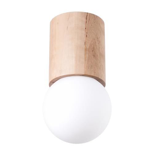 SOLLUX lighting BOOMO 12 Elegante Deckenleuchte aus Naturholz - Deckenleuchten Lampe für Innen - Deckenleuchte Wohnzimmer – Glühbirne nicht enthalten – G9-Fassung – 12x12x23cm von SOLLUX lighting