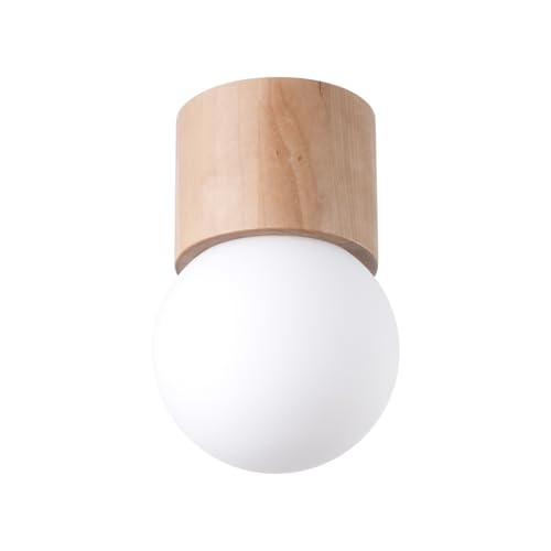 SOLLUX lighting BOOMO 8 Elegante Deckenleuchte aus Naturholz - Deckenleuchten Lampe für Innen - Deckenleuchte Wohnzimmer – Glühbirne nicht enthalten – G9-Fassung – 12x12x19cm von SOLLUX lighting