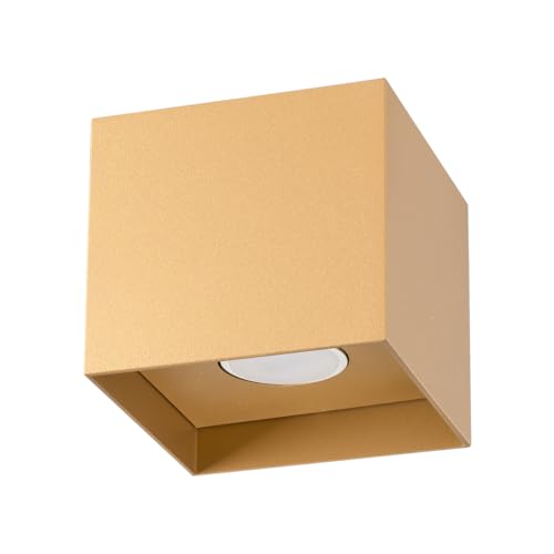 SOLLUX lighting Elegante Deckenleuchte - Deckenleuchten Lampe für Innen - Deckenleuchte Wohnzimmer – Glühbirne nicht enthalten – GU10-Fassung – HATI - 12x12x11cm - Gold von SOLLUX lighting