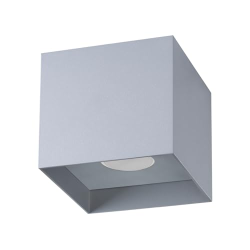 SOLLUX lighting Elegante Deckenleuchte - Deckenleuchten Lampe für Innen - Deckenleuchte Wohnzimmer – Glühbirne nicht enthalten – GU10-Fassung – HATI - 12x12x11cm - Grau von SOLLUX lighting