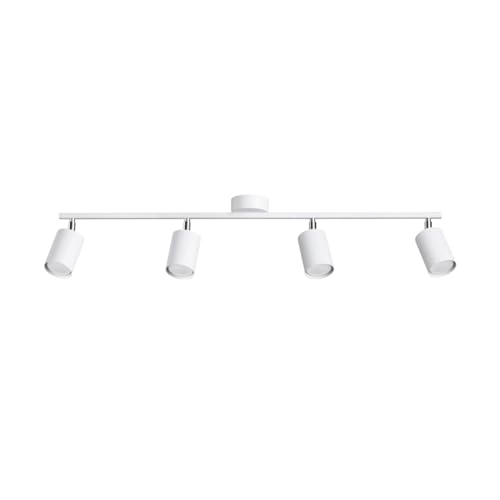 SOLLUX lighting LEMMI 4L Ceiling Lamp – Deckenleuchte Wohnzimmer – 4-Glühbirnen – Schlafzimmerlampe Decke – Glühbirne nicht enthalten – GU10-Fassung – Weiß – 100x24x20cm von SOLLUX lighting