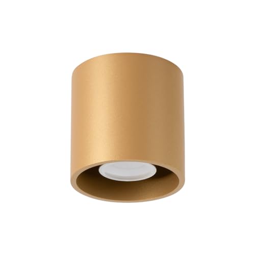 SOLLUX lighting Elegante Deckenleuchte - Deckenleuchten Lampe für Innen - Deckenleuchte Wohnzimmer – Glühbirne nicht enthalten – GU10-Fassung – ORBIS 1-10x10x10cm - Golden von SOLLUX lighting