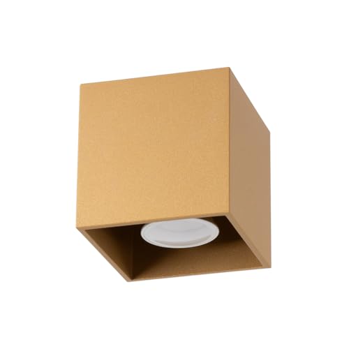 SOLLUX lighting Elegante Deckenleuchte - Deckenleuchten Lampe für Innen - Deckenleuchte Wohnzimmer – Glühbirne nicht enthalten – GU10-Fassung – QUAD 1-10x10x10cm - Golden SOLLUX lighting Elegante Deckenleuchte - Deckenleuchten Lampe für Innen - Deckenleuchte Wohnzimmer – Glühbirne nicht enthalten – GU10-Fassung – QUAD 1-10x10x10cm - Golden von SOLLUX lighting