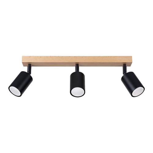 SOLLUX lighting VERDO 3L 3-Glühbirnen Elegante Deckenleuchte – GU10-Fassung – Deckenleuchten Lampe Für Innen - Glühbirne nicht Enthalten – 19,5x19,5x117cm Schwarz/Holz SOLLUX lighting VERDO 3L 3-Glühbirnen Elegante Deckenleuchte – GU10-Fassung – Deckenleuchten Lampe Für Innen - Glühbirne nicht Enthalten – 19,5x19,5x117cm Schwarz/Holz von SOLLUX lighting