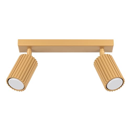 SOLLUX lighting Deckenlampe Deckenleuchte Deckenstrahler Aluminium 2 Flammig 30 x 6,5 x 16,5 cm Karbon Gold von SOLLUX lighting