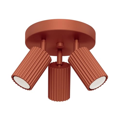 SOLLUX lighting Deckenlampe Deckenleuchte Deckenstrahler Aluminium 3 Flammig 19,5 x 19,5 x 18 cm Karbon Ockerrot von SOLLUX lighting