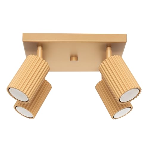 SOLLUX lighting Deckenlampe Deckenleuchte Deckenstrahler Aluminium 4 Flammig 25 x 25 x 16,5 cm Karbon Gold von SOLLUX lighting
