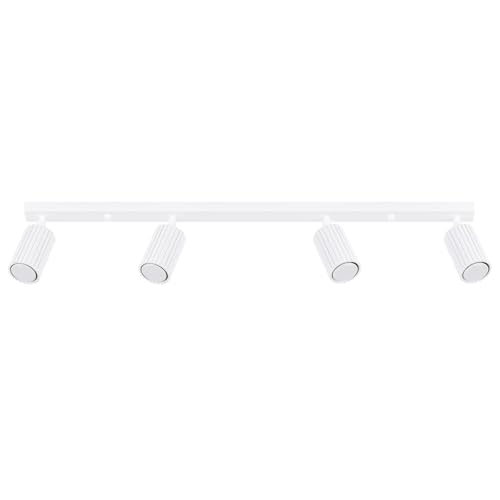 SOLLUX lighting Deckenlampe Deckenleuchte Deckenstrahler Aluminium 4 Flammig 81 x 6,5 x 16,5 cm Karbon Weiß von SOLLUX lighting