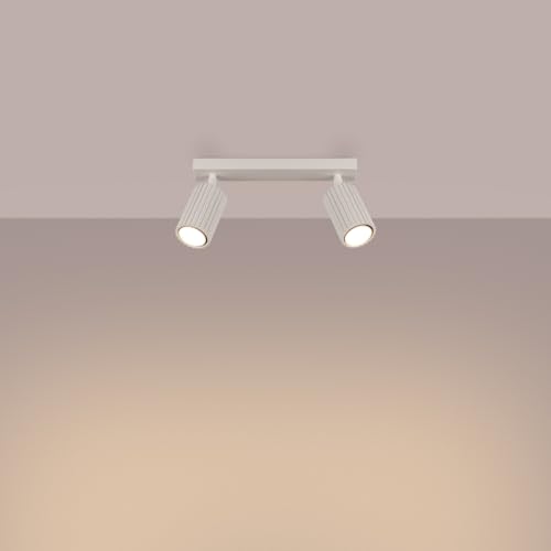 SOLLUX lighting Deckenlampe Deckenleuchte Deckenstrahler Aluminium LED-Glühbirne 3000K warmes Weiß Licht 2 Flammig 30 x 6,5 x 16,5 cm GLOOW Beige von SOLLUX lighting