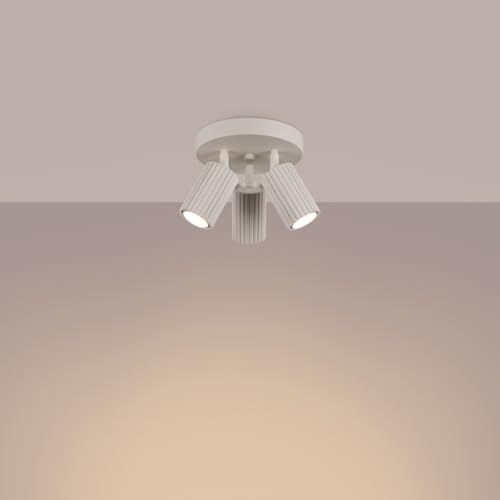 SOLLUX lighting Deckenlampe Deckenleuchte Deckenstrahler Aluminium LED-Glühbirne 3000K warmes Weiß Licht 3 Flammig 19,5 x 19,5 x 18 cm GLOOW Beige SOLLUX lighting Deckenlampe Deckenleuchte Deckenstrahler Aluminium LED-Glühbirne 3000K warmes Weiß Licht 3 Flammig 19,5 x 19,5 x 18 cm GLOOW Beige von SOLLUX lighting