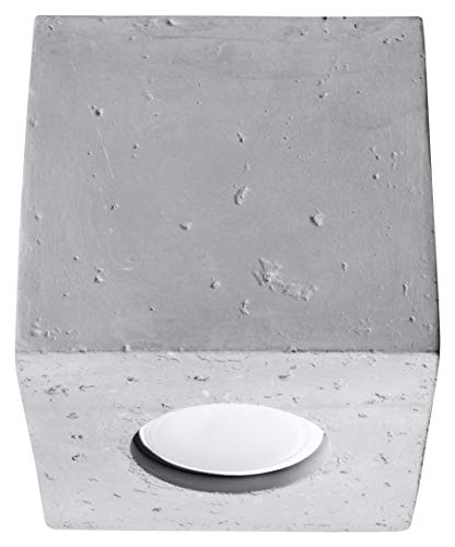 SOLLUX lighting Deckenlampe Deckenleuchte Deckenstrahler Beton 1 Flammig Grau QUAD von SOLLUX lighting
