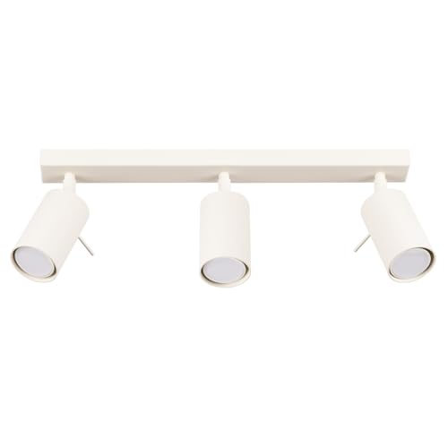 SOLLUX lighting Deckenlampe Deckenleuchte Deckenstrahler Einstellbar Stahl 3 Flammig 45 x 6 x 17 cm Beige Ring von SOLLUX lighting