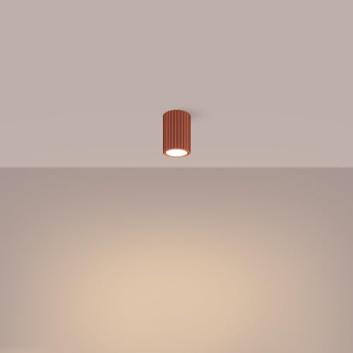 SOLLUX lighting Deckenlampe Deckenleuchte Deckenstrahler Lampe Decke Aluminium 1 Flammig 6,5 x 6,5 x 10 cm Karbon Ockerrot von SOLLUX lighting