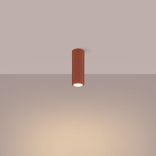 SOLLUX lighting Deckenlampe Deckenleuchte Deckenstrahler Lampe Decke Aluminium 1 Flammig 6,5 x 6,5 x 20 cm Karbon Ockerrot von SOLLUX lighting