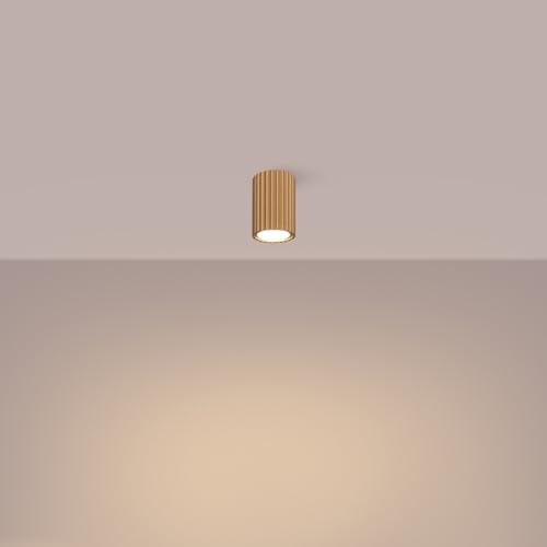 SOLLUX lighting Deckenlampe Deckenleuchte Deckenstrahler Lampe Decke Aluminium LED-Glühbirne 3000K warmes Weiß Licht 1 Flammig 6,5 x 6,5 x 10 cm GLOOW Gold von SOLLUX lighting