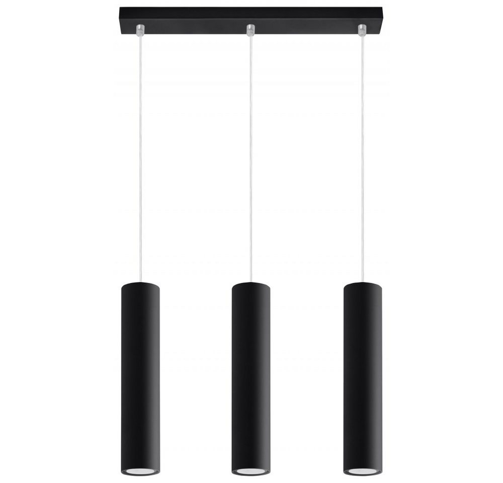 SOLLUX lighting Deckenleuchte Hängelampe Pendelleuchte LAGOS 3 schwarz, 3x GU10, ca. 45x6x90 cm von SOLLUX lighting