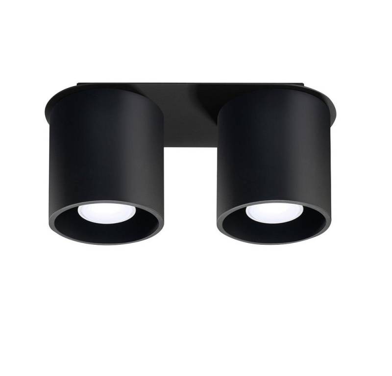 SOLLUX lighting Deckenspot, Leuchtmittel nicht inklusive, Deckenleuchte schwarz rund Deckenlampe zwei Strahler Spotleuchte von SOLLUX lighting