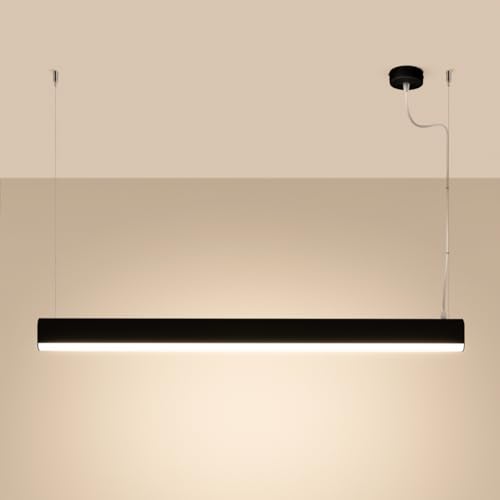 SOLLUX lighting - Farge Pendelleuchte - Hängeleuchte - Stilvolle Pendellampe - Lange Lebensdauer - Attraktives Design - Aluminium - Schwarz - 120x8x150cm SOLLUX lighting - Farge Pendelleuchte - Hängeleuchte - Stilvolle Pendellampe - Lange Lebensdauer - Attraktives Design - Aluminium - Schwarz - 120x8x150cm von SOLLUX lighting