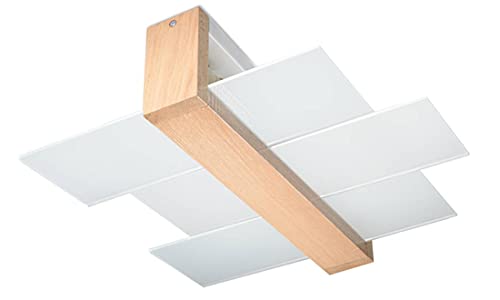 Sollux Lighting NEU Naturholz für Zimmer Glas Holz-SOLLUX FENIKS 2 SL.0076 quadratische Moderne Deckenleuchte 2-FLG. LED E-27 LEUCHTEN-Bei Amazon für den günstigsten Preis, Natural Holz von SOLLUX lighting